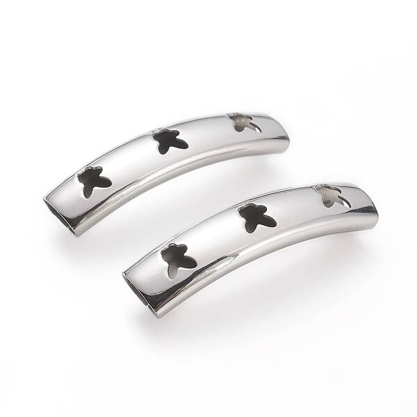 Non-Tarnish 201 Stainless Steel Curved Tube Beads