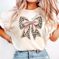 It Is Well With My Soul Shirt, Pink Coquette Bow Religious Shirt, Coquette Bible Verse T-Shirt Cotton Fabric