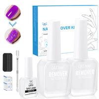 LKEnail Gel Polish Remover Magic Burst Auto Peel-Off Soak Off Gel Nail Polish 3-Pack for Home & Salon Use