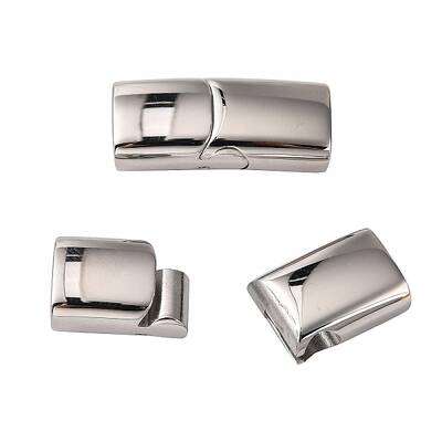 Tarnish Resistant 316 Surgical Stainless Steel Magnetic Clasps with Glue-in Ends