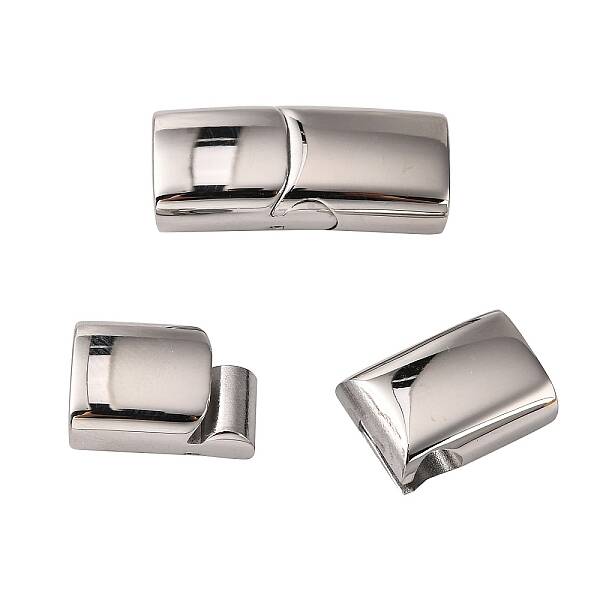 Tarnish Resistant 316 Surgical Stainless Steel Magnetic Clasps with Glue-in Ends