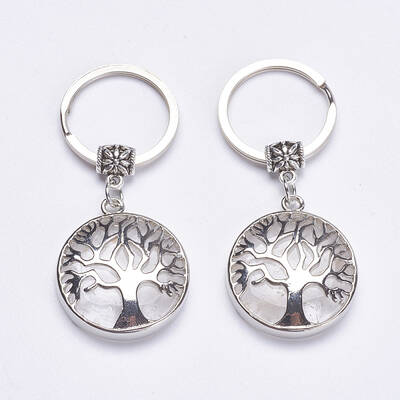 Natural Quartz Crystal Keychain