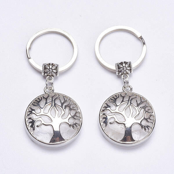 Natural Quartz Crystal Keychain