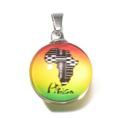 Flat Round 201 Stainless Steel Acrylic Pendants