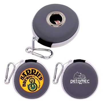 150 Custom Doggie Bag Disc Dispenser - Round & Zippered