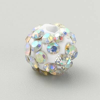 Rhinestone Pave Disco Ball Beads