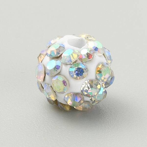 Rhinestone Pave Disco Ball Beads