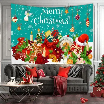 Gift Merry Christmas Theme Room Decoration Wall Tapestry - Aperturee