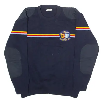 REGAIN Geneva Arquebuse Shooting Club Mens Jumper Blue Striped Crew Neck Wool L