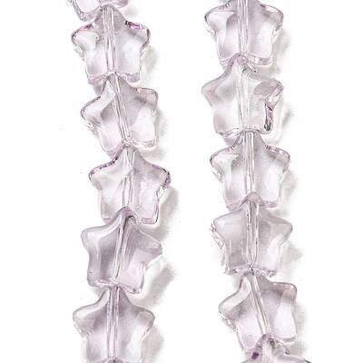 Baking Paint Transparent Glass Beads Strands