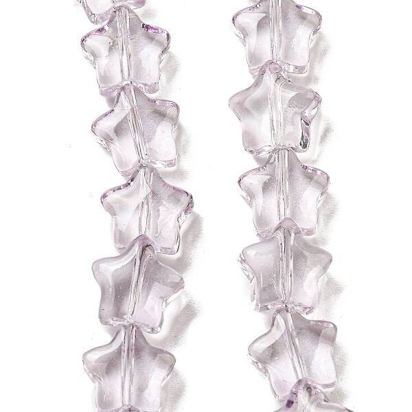 Baking Paint Transparent Glass Beads Strands