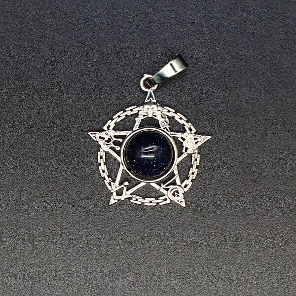 Synthetic Blue Goldstone Pendants