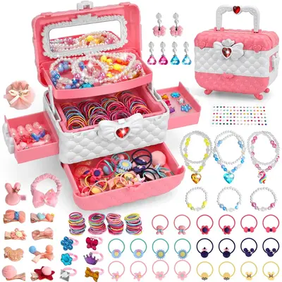 Children's jewellery accessory sets, dress-up jewellery sets for children, costume jewellery with hair clips and headbands, g...