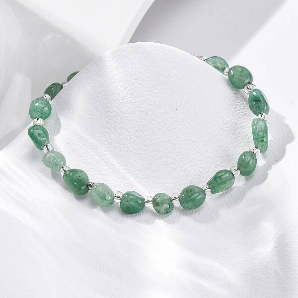 Natural Green Aventurine Beaded Bracelets for Women