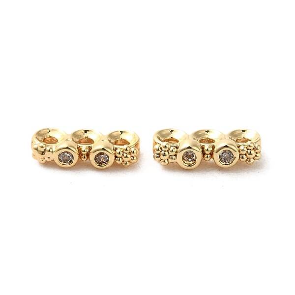 Brass Micro Pave Clear Cubic Zirconia Slide Charms