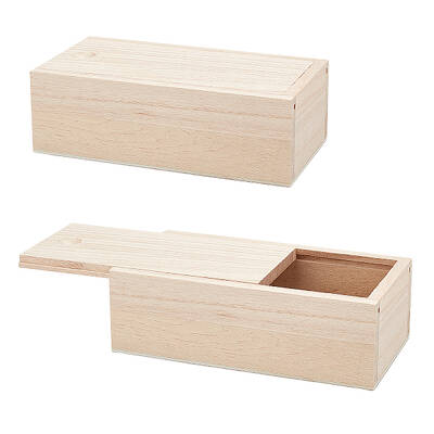 Unfinished Natural Candlenut Card Keeper Box
