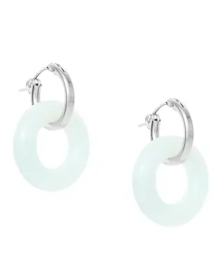 Cerceau Hoops | Gemstone: Amazonite | Metal Color: Silver