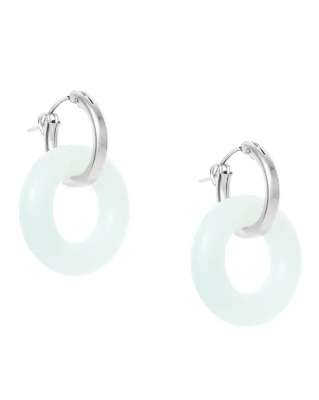 Cerceau Hoops | Gemstone: Amazonite | Metal Color: Silver