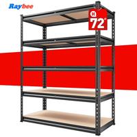 Raybee Garage Shelves Classic 5-Tier Metal Storage Shelving Unit Height Adjustable Versatile Utility Rack for Craft Warehouse...