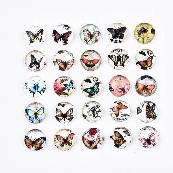 Printed Glass Half Round/Dome Cabochons