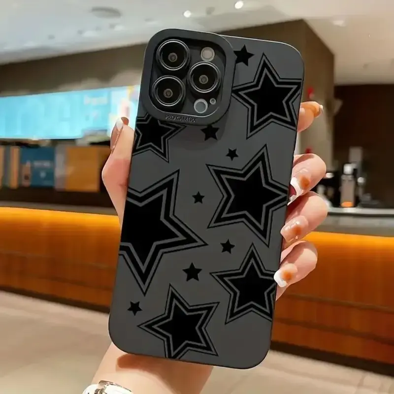 Star Pattern Phone Case, Shockproof Mobile Phone Protector Cover, All-inclusive Phone Cases for iPhone XR 11 12 13 14 15 Pro ...