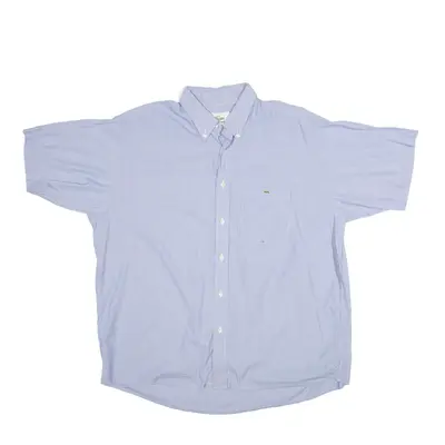 LACOSTE Shirt Blue Striped Short Sleeve Mens L