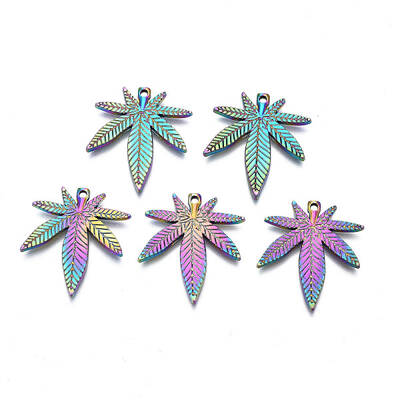 Rack Plating Rainbow Color Alloy Pendants