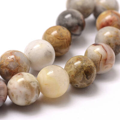 Natural Crazy Lace Agate Round Bead Strands