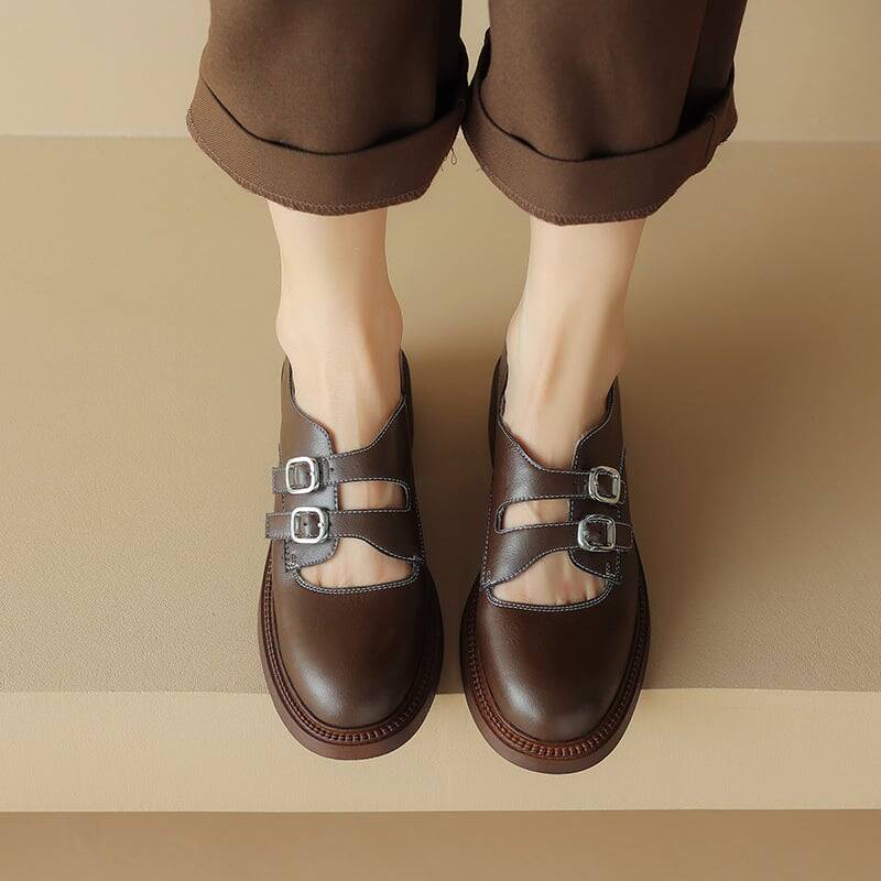 CHIKO Adaline Round Toe Block Heels Mary Jane Shoes