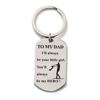 Father's Day Gift 201 Stainless Steel Oval with Word To My Dad Keychains