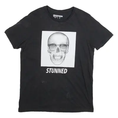 CLOCKHOUSE Regular Fit Skull Print Mens T-Shirt Black L