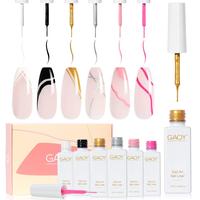 GAOY Gel Nail Art Polish Set, 6 Colors Gel Liner Kit of Silver Gold Pink for Nail Paint Design DIY Manicure and Pedicure at H...