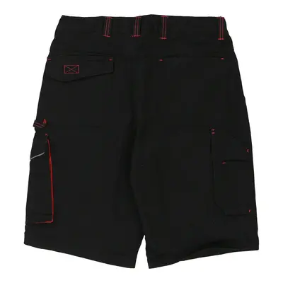 Parkside Contrast Stitch Cargo Shorts - 34W 11L Black Cotton Blend