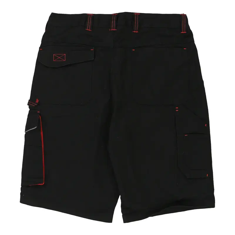 Parkside Contrast Stitch Cargo Shorts - 34W 11L Black Cotton Blend