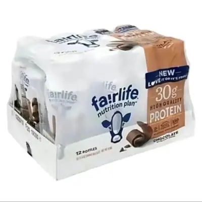 Nutrition plan high protein chocolate drink 12 pack - 30g protien - low sugar - lactose free - delicious fair life Beverage ...