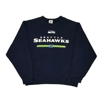 Seattle Seahawks N.F.L. Team Apparel Nfl Sweatshirt - XL Navy Cotton Blend