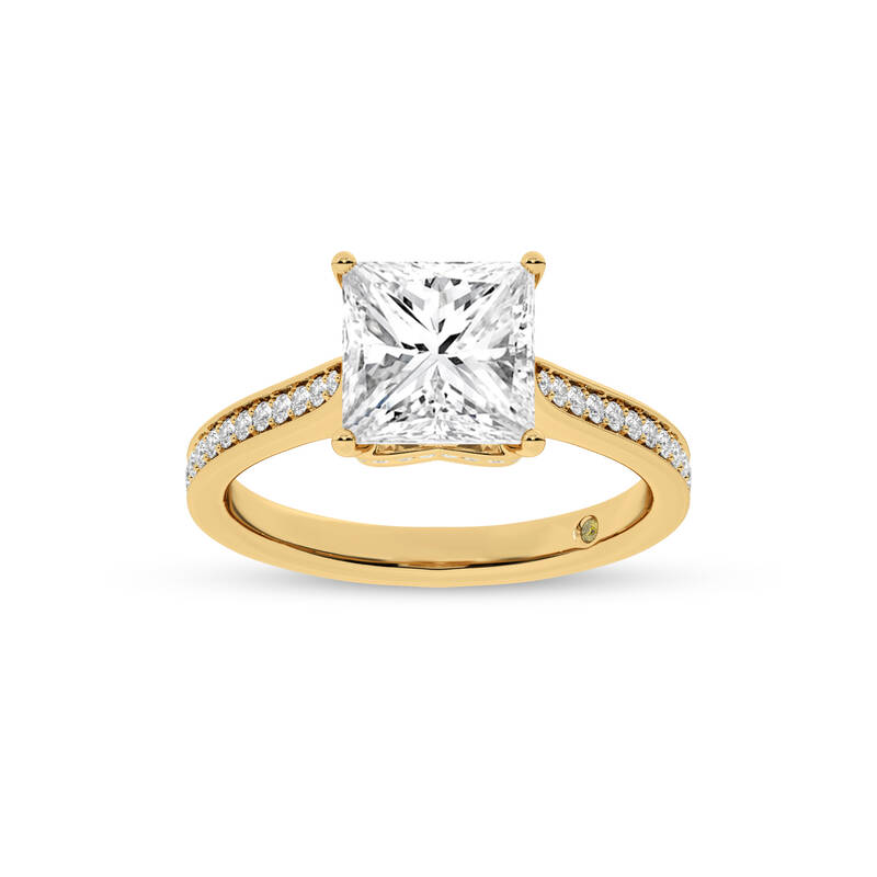 Taos Hidden Halo Princess Cut Lab Grown Diamond Engagement Ring | Yellow Gold 1 1/4 - 4 1/3 CT. TW.