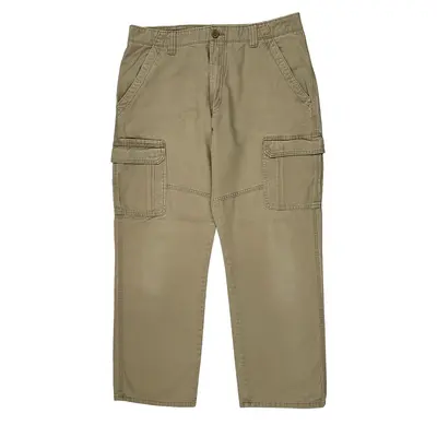 Relaxed Fit Wrangler Cargo Trousers - 34W 29L Beige Cotton