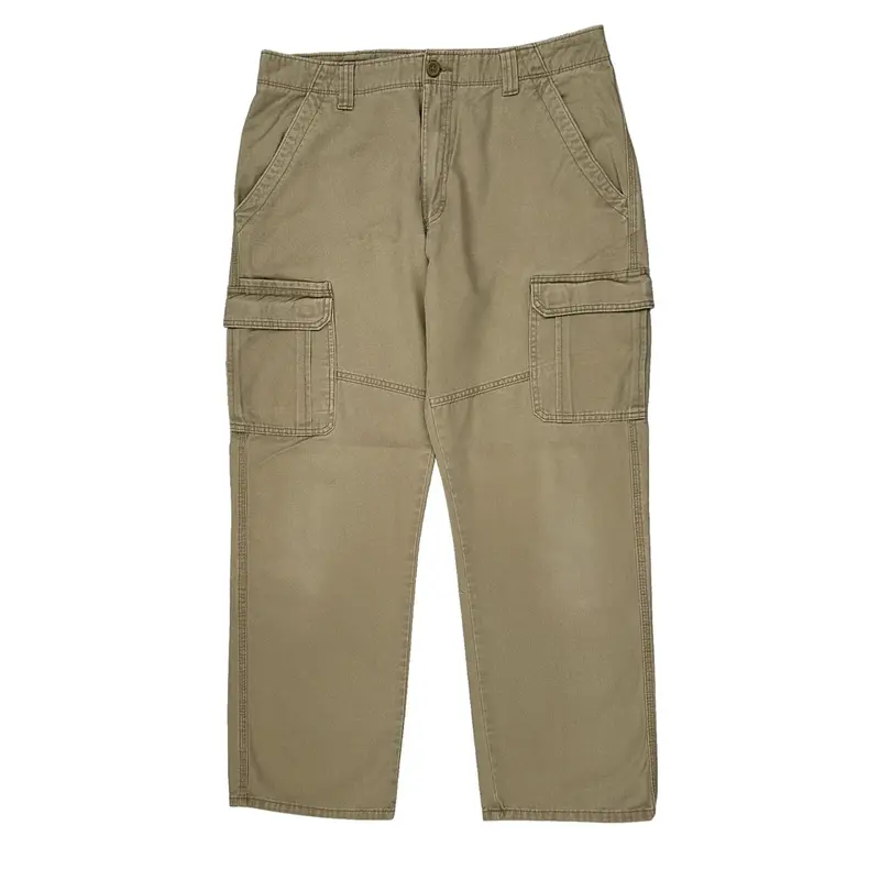 Relaxed Fit Wrangler Cargo Trousers - 34W 29L Beige Cotton