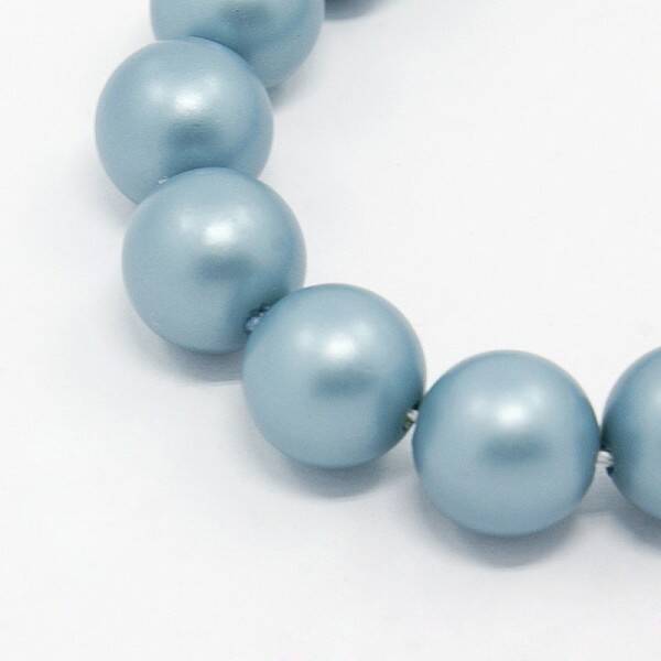 Round Shell Pearl Frosted Beads Strands