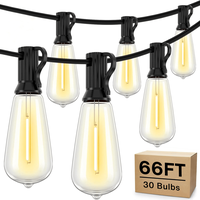 Modern Outdoor String Lights 28.8/66/107FT, Patio Lighting with ST38 Bulbs, Shatterproof Patio Lights for Backyards, Party, D...