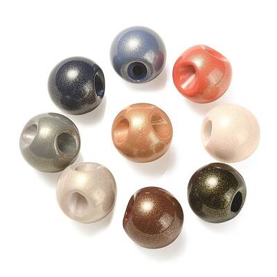 UV Plating Opaque Acrylic European Beads