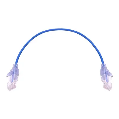 15150 Monoprice Cat6A Ethernet Patch Cable SlimRun Snagless RJ45 550MHz UTP Pure Bare Copper 10G 30AWG 10-Pack 1ft Blue