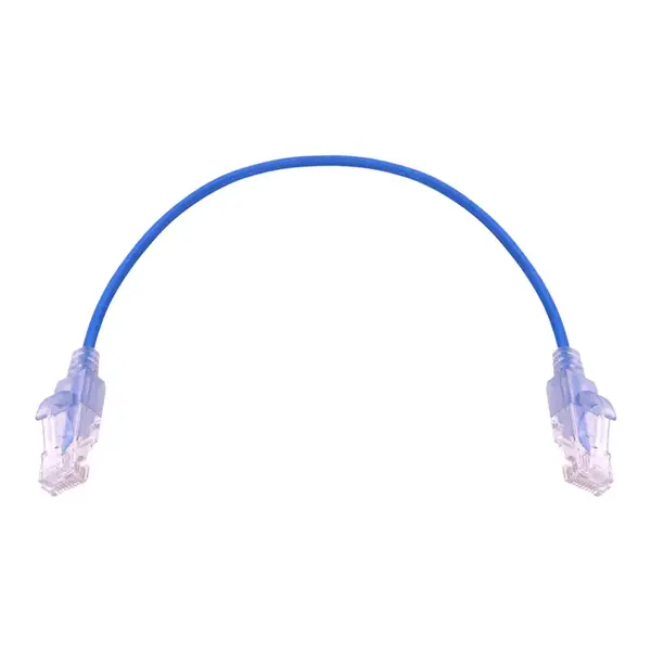 15150 Monoprice Cat6A Ethernet Patch Cable SlimRun Snagless RJ45 550MHz UTP Pure Bare Copper 10G 30AWG 10-Pack 1ft Blue