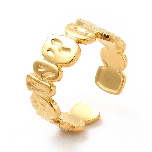 Ion Plating(IP) 304 Stainless Steel Geometry Open Cuff Ring for Women
