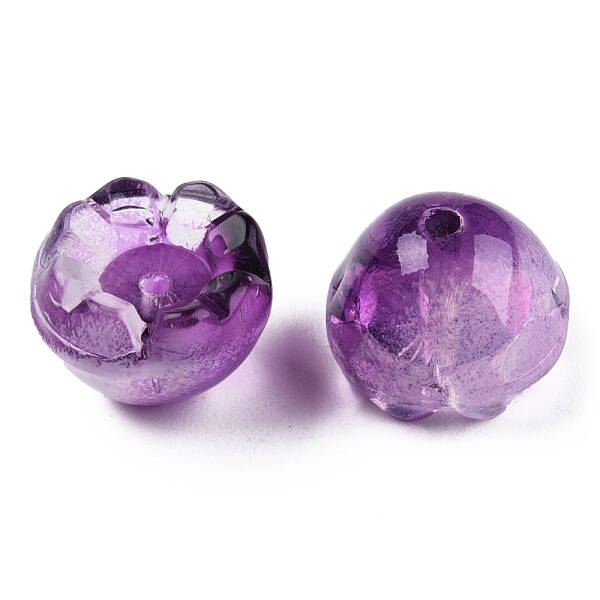 Transparent Spray Painted Glass Beads