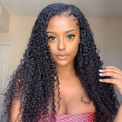 Kinky Curly U Part Human Hair Wig / BGMGirl