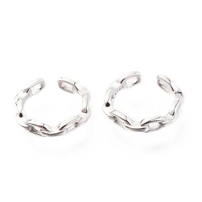 Anti-Tarnish Rhodium Plated 925 Sterling Silver Cuff Earrings