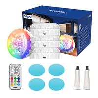 SANSI RGB Pool Lights with RF Remote & Timer – Waterproof, Battery Operated, Flash/Fade/Smooth Modes, Magnetic & Suction In...