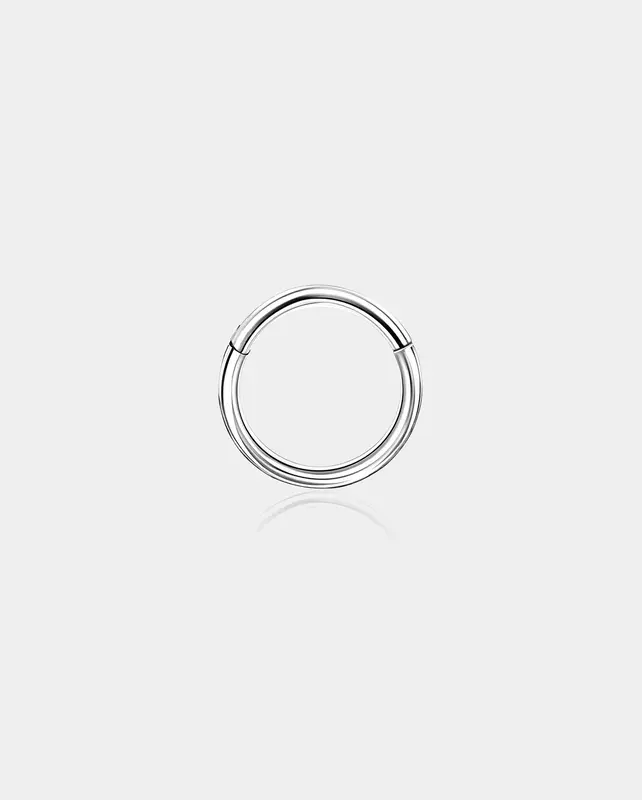 14K White Gold Minimalist Septum Ring - 7mm